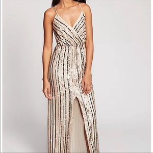 Saylor Archer gold maxi dress EUC